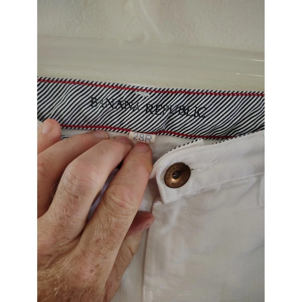 Banana Republic White Skinny Jeans Womens 28R Denim Pants Solid Casual Slim‎ Fit